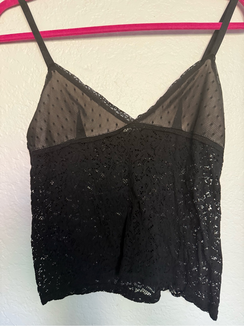 Sheer Black Lace Cami Tank Top